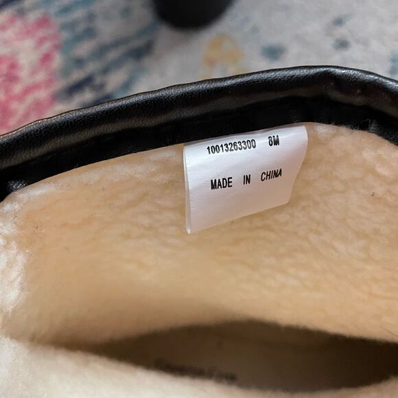 Charter Club Trudy Black Fleece Plastic Rain Boots Sz 8 - Picture 5 of 8